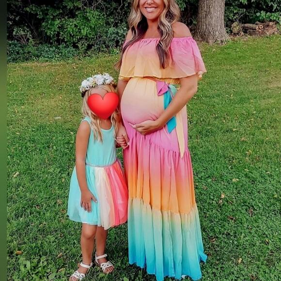 NWT Large Strapless Rainbow Summer Maxi Dress - Picture 11 of 13